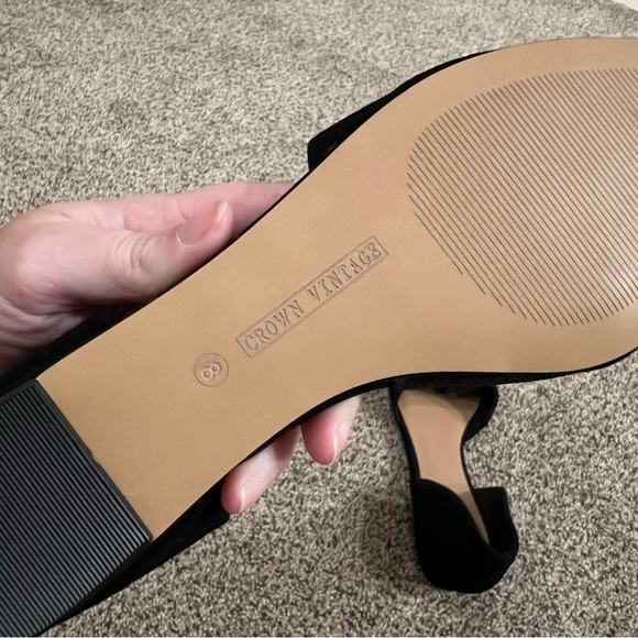 Crown Vintage Black Suede Pointed Flats - Picture 4 of 5